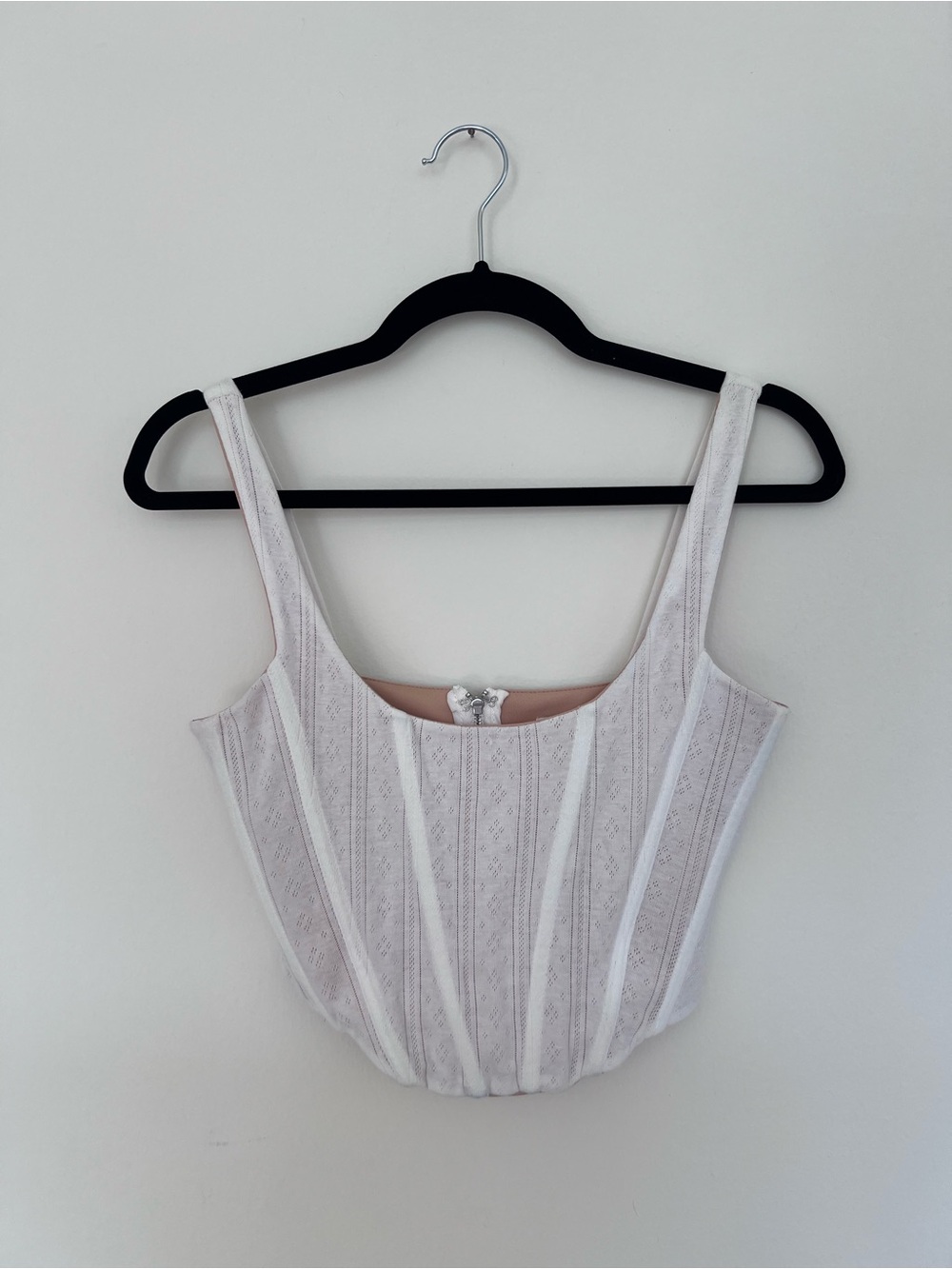 With Jean White Corset Lace Top